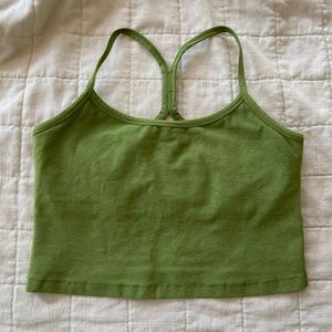 Beyond Yoga Spacedye Slim Racerback Cropped Tank - Medium - Fern Green Heather